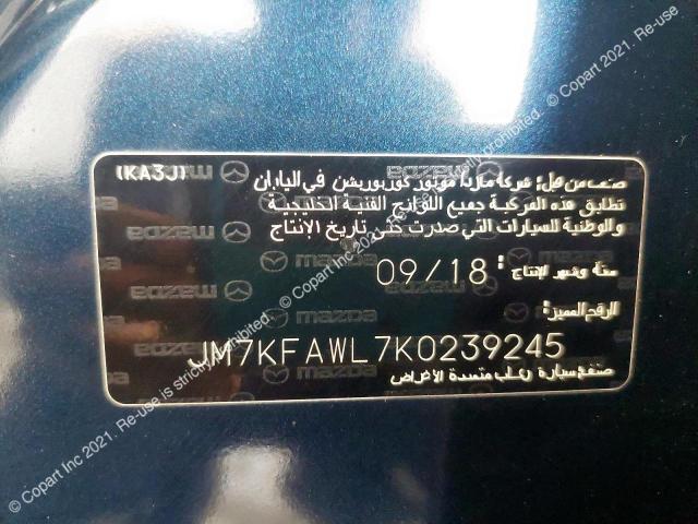JM7KFAWL7K0239245 Auction: COPART UAE Lot: 42289603 Location: USED VEHICLE AUCTION - DUBAI JM7KFAWL7K0239245 MAZDA CX-5 GS 2019 BLUE Photo 11