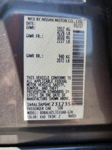 2017 NISSAN ALTIMA 2.5 1N4AL3AP6HC231235