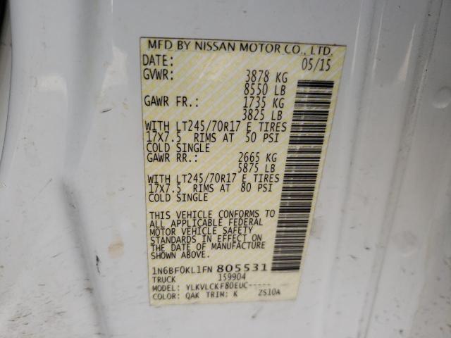 2015 NISSAN NV 1500 - 1N6BF0KL1FN805531