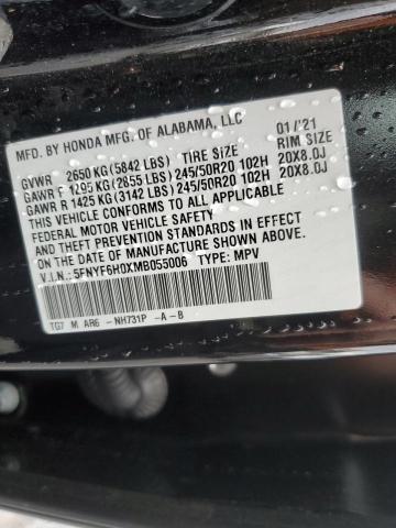 2021 HONDA PILOT ELIT - 5FNYF6H0XMB055006