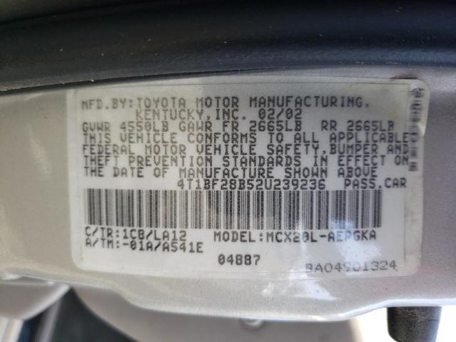 VIN 4T1B11HK2KU760679 2002 TOYOTA AVALON no.13