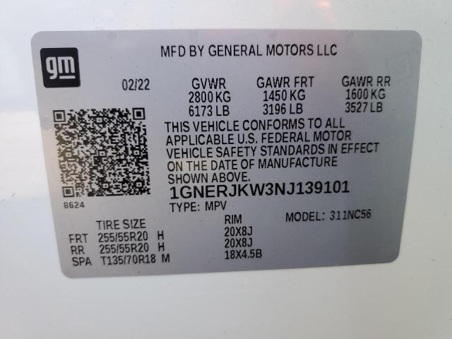 2022 CHEVROLET TRAVERSE R 1GNERJKW3NJ139101