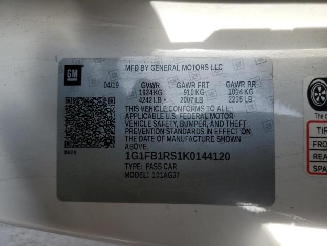2019 CHEVROLET CAMARO LS 1G1FB1RS1K0144120