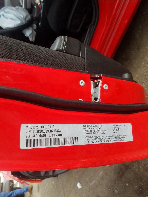 2C3CDXGJ9LH216474 Dodge Charger Scat Pack
