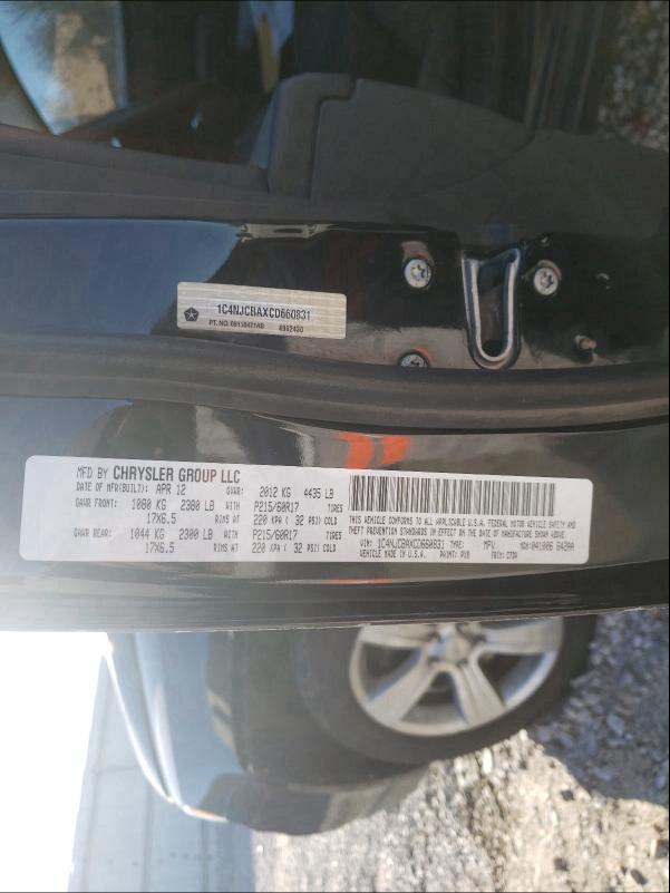 2012 JEEP COMPASS SP 1C4NJCBAXCD660831
