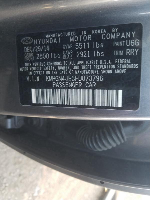 2015 HYUNDAI GENESIS 3. KMHGN4JE3FU073796