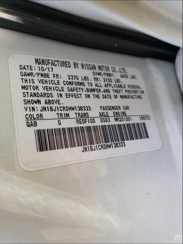 2017 NISSAN ROGUE SPOR JN1BJ1CR0HW138333