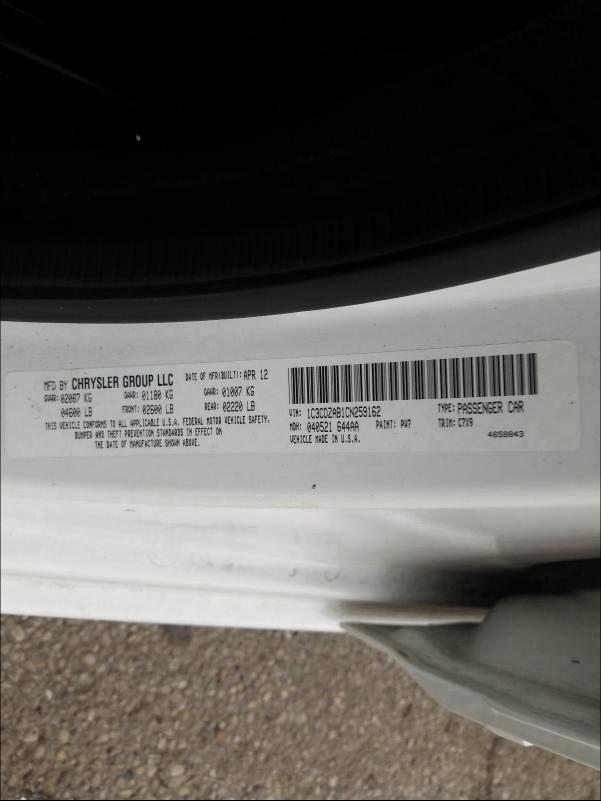 2012 DODGE AVENGER SE 1C3CDZAB1CN259162