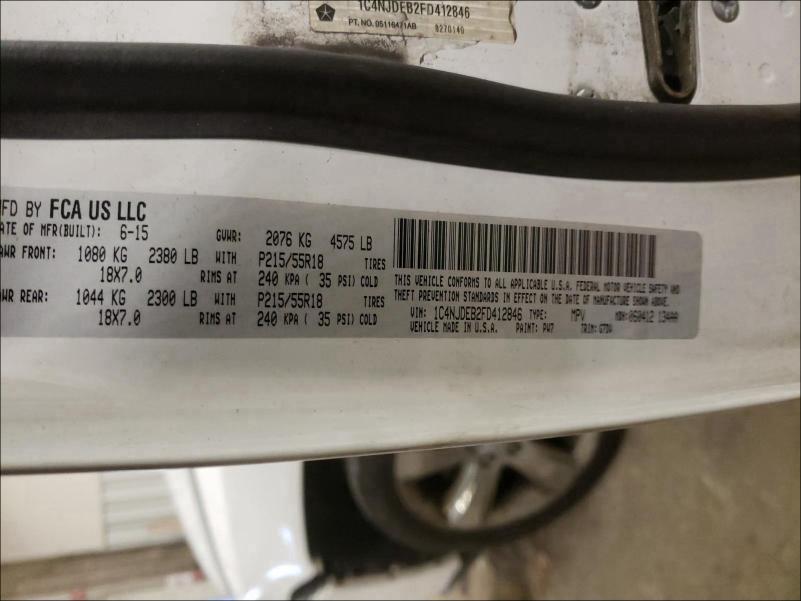2015 JEEP COMPASS LA 1C4NJDEB2FD412846