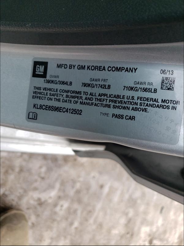 2014 CHEVROLET SPARK 2LT KL8CE6S96EC412502