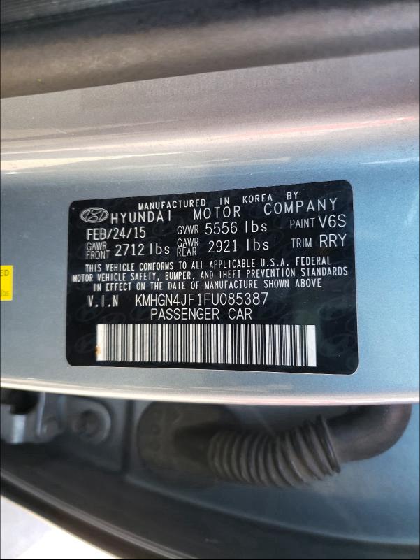 2015 HYUNDAI GENESIS 5. KMHGN4JF1FU085387