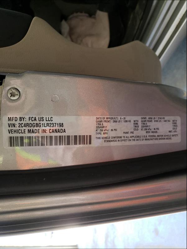 2020 DODGE GRAND CARA 2C4RDGBG1LR237198