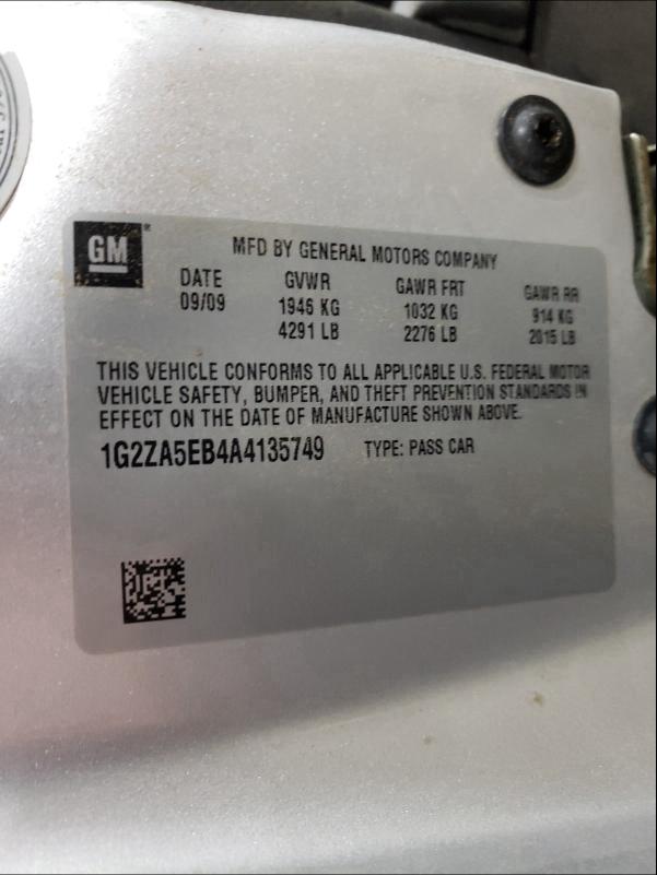 2010 PONTIAC G6 1G2ZA5EB4A4135749