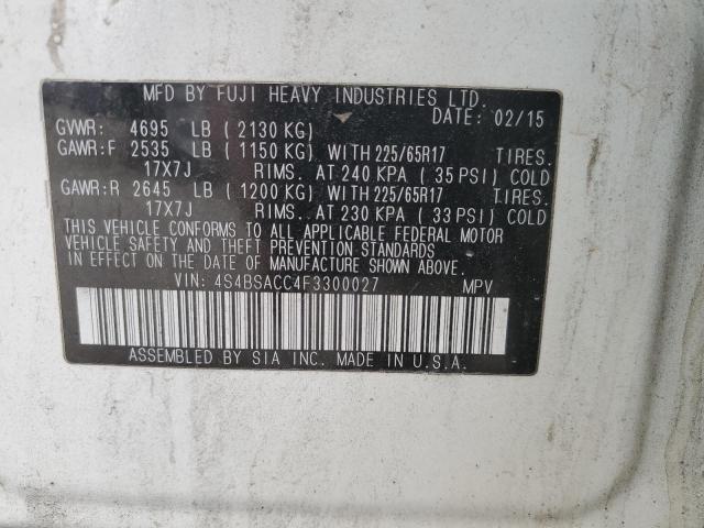 4S4BSACC4F3300027 Subaru Outback 2.5i Premium