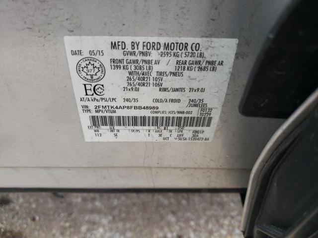 2FMTK4AP8FBB48989 2015 FORD EDGE, photo no. 12