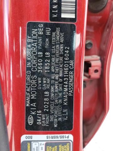 KNADM4A31H6016042 KIA RIO LX