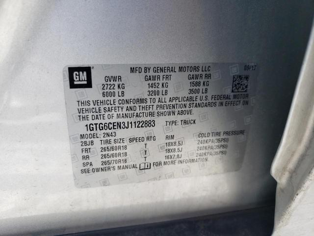 1GTG6CEN3J1122883 GMC CANYON SLE
