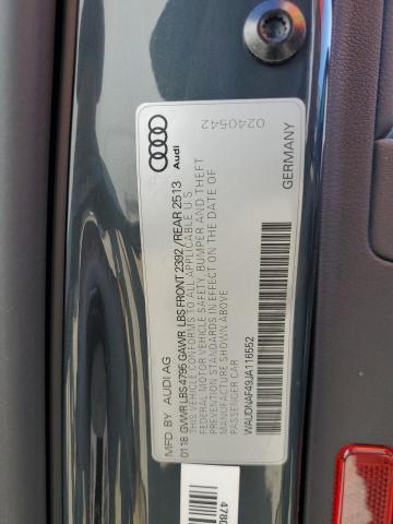 2018 AUDI A4 PREMIUM WAUDNAF49JA116552