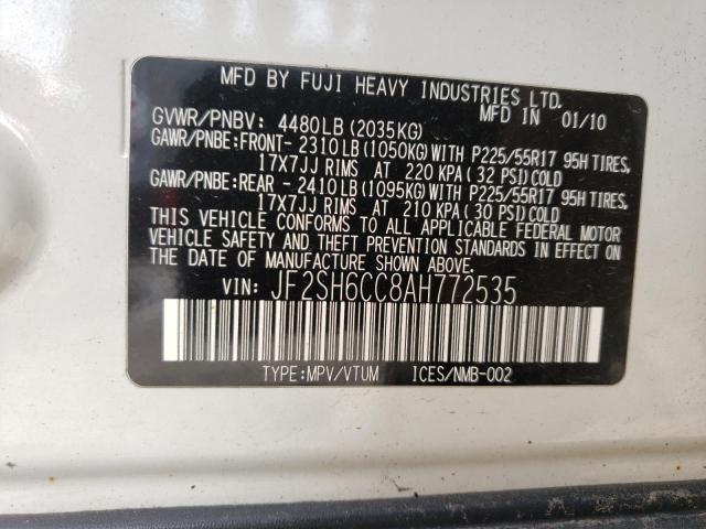 JF2SH6CC8AH772535 Subaru Forester 2.5x Premium