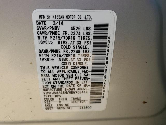 2014 NISSAN ROGUE SELE - JN8AS5MV0EW708419