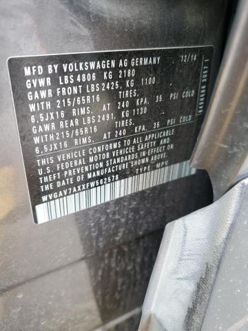 2015 VOLKSWAGEN TIGUAN S - WVGAV7AXXFW562578