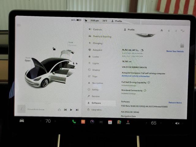2019 TESLA MODEL 3 5YJ3E1EB8KF390476