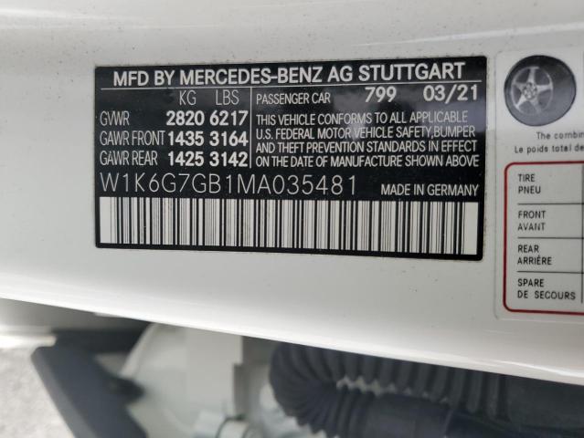 2021 MERCEDES-BENZ S 580 4MAT - W1K6G7GB1MA035481