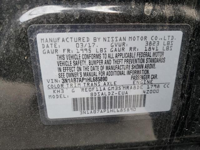 3N1AB7AP1HL685890 Nissan SENTRA S