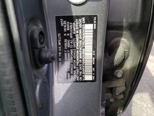 2017 HONDA CIVIC EX SHHFK7H54HU418540