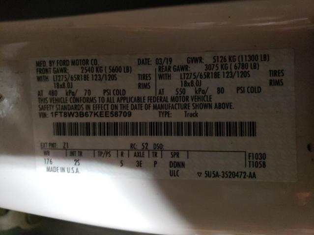2019 FORD F350 SUPER - 1FT8W3B67KEE58709