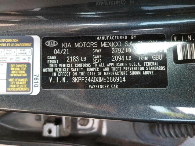 2021 KIA FORTE FE 3KPF24AD8ME366914