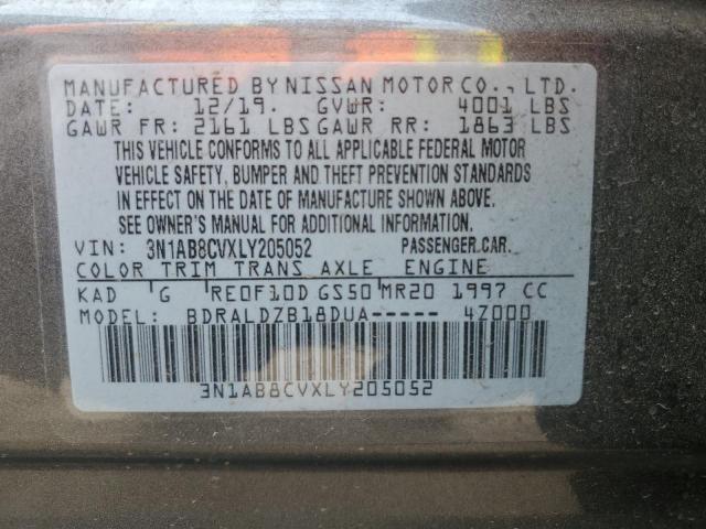 3N1AB8CVXLY205052 Nissan SENTRA SV