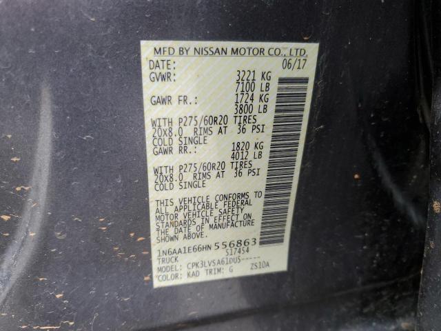 1N6AA1E66HN556863 Nissan TITAN SV