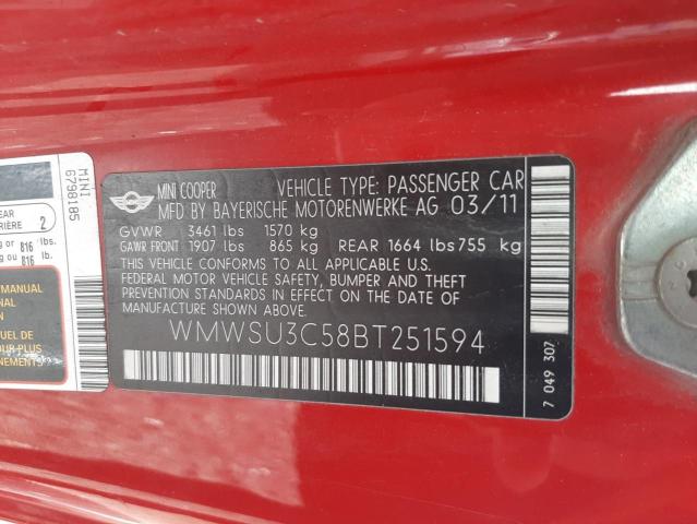 WMWSU3C58BT251594 Mini Cooper
