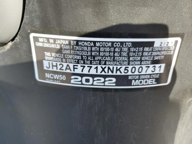 2022 HONDA NCW50 JH2AF771XNK500731