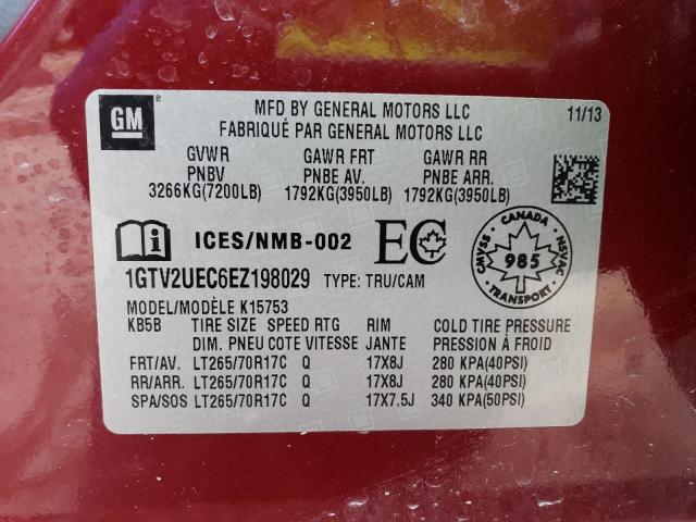 1GTV2UEC6EZ198029 GMC Sierra K1500 Sle