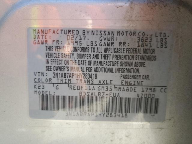 2017 NISSAN SENTRA S 3N1AB7AP1HY283418