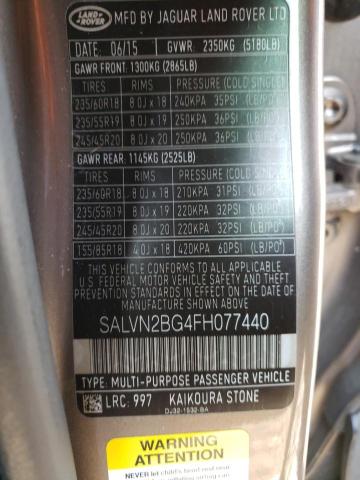 2015 LAND ROVER RANGE ROVE SALVN2BG4FH077440