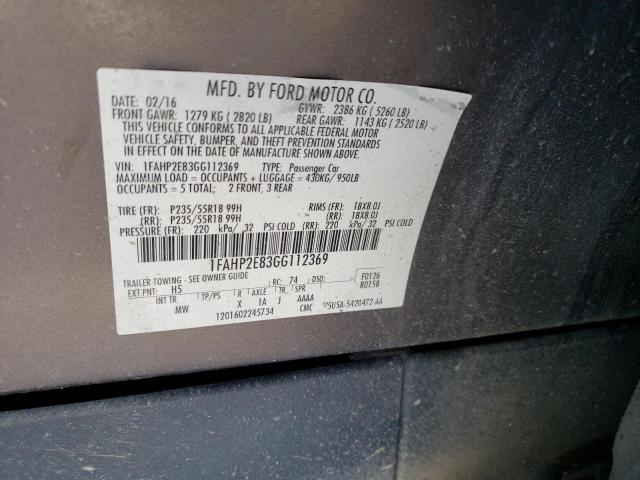 2016 FORD TAURUS SEL - 1FAHP2E83GG112369