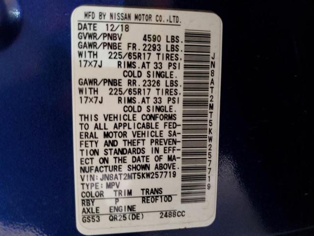 JN8AT2MT5KW257719 Nissan ROGUE S