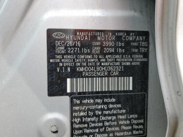 2017 HYUNDAI ELANTRA SP KMHD04LB0HU362321