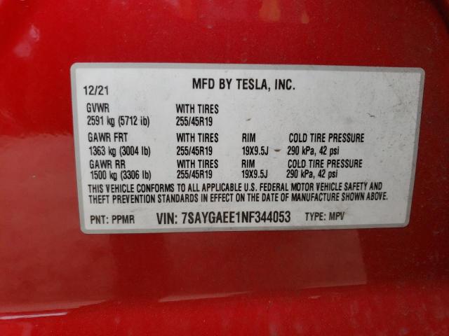 7SAYGAEE1NF344053 Tesla Model Y