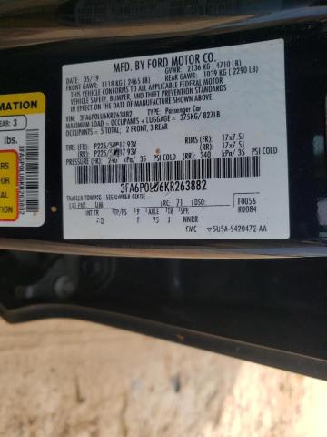 2019 FORD FUSION SE 3FA6P0LU6KR263882