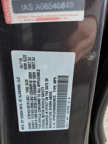 2019 HONDA ODYSSEY TO 5FNRL6H89KB049973