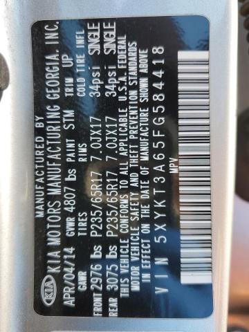 5XYKT3A65FG584418 KIA SORENTO LX