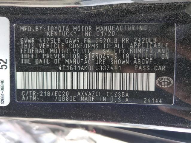 VIN 4T1G11AK0LU337441 2020 Toyota Camry, SE no.12