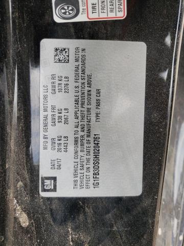 2017 CHEVROLET CAMARO LT 1G1FB3DS6H0204761
