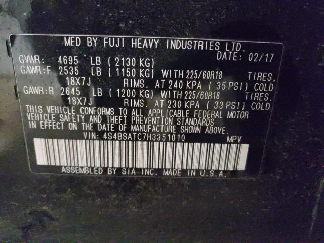 4S4BSATC7H3351010 Subaru Outback Touring