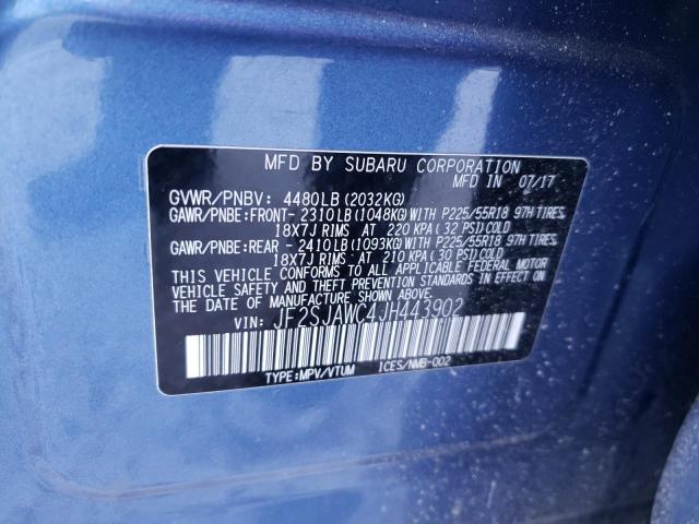 2018 SUBARU FORESTER 2 - JF2SJAWC4JH443902