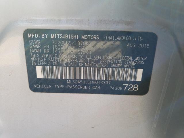 2017 MITSUBISHI MIRAGE GT ML32A5HJ6HH013397